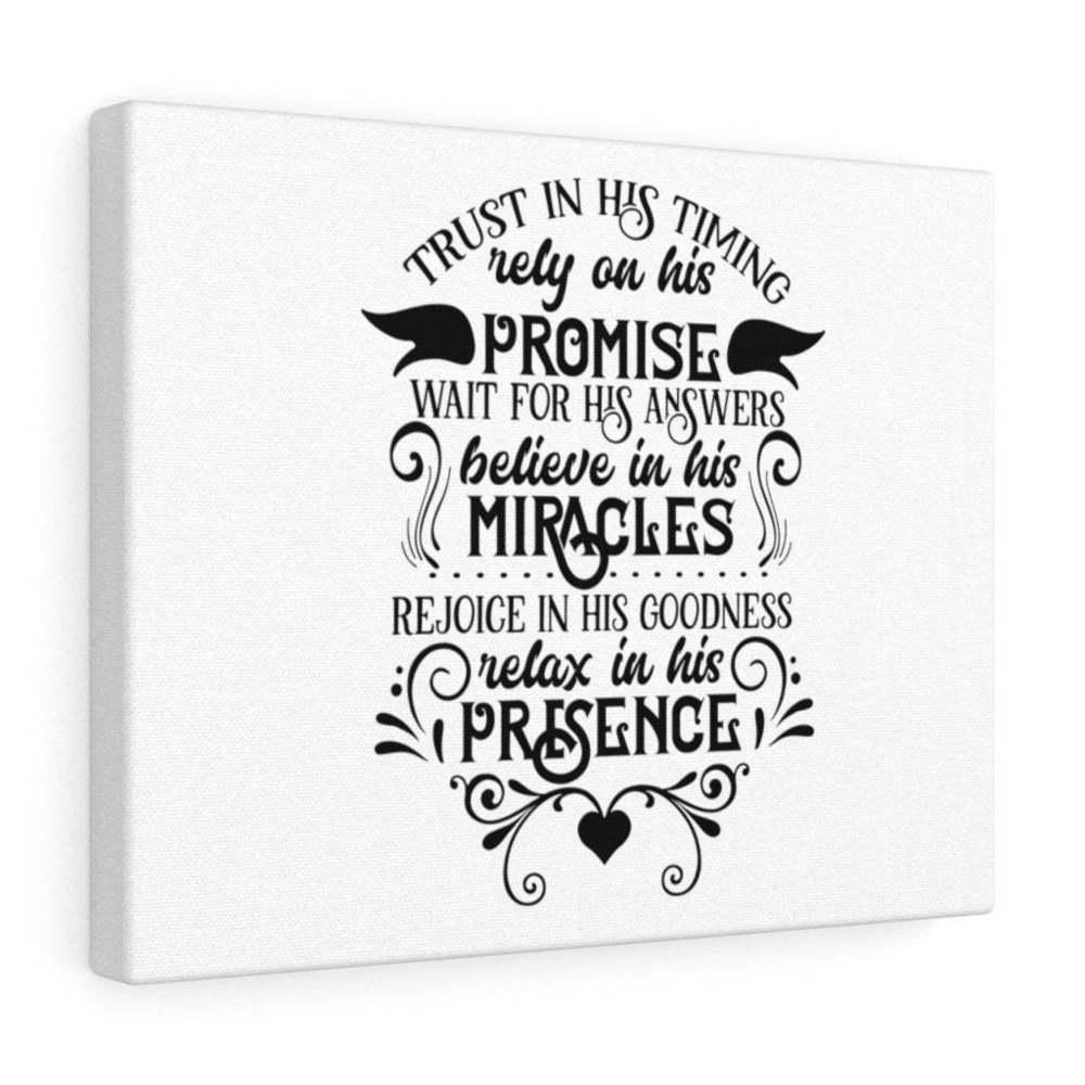 Scripture Sign Trust In His Timing Bible Verse Canvas Christian Wall Art Ready